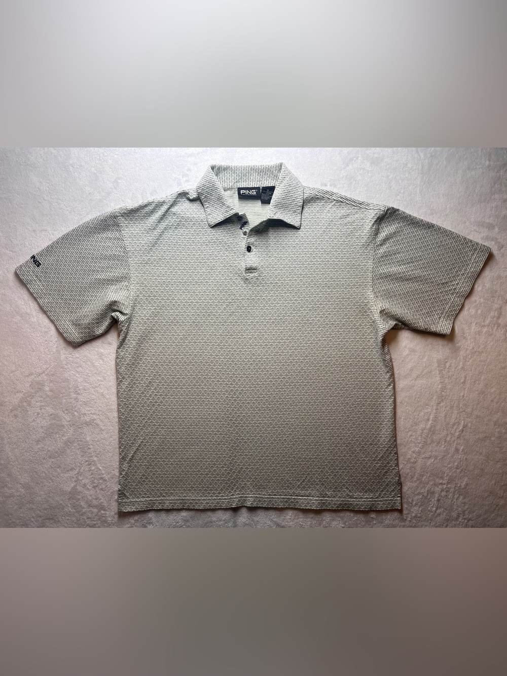 PING Collection Mens Polo Golf Shirt Striped Short Sleeve Size M Logo